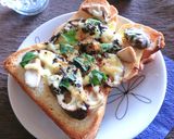 椎茸×塩昆布×大葉のトースト　レモン風味作り方4写真