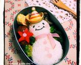 キャラ弁*雪だるま弁当*作り方4写真