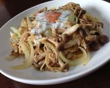 ツナとキノコのパスタ温玉乗せ作り方3写真