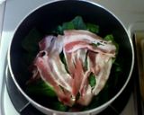 簡単一品＊ほうれん草と豚バラ肉の重ね蒸し作り方1写真