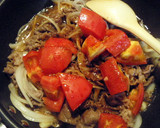 牛肉とトマトのすき焼き風の炒め物作り方4写真