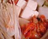 土鍋で白菜・キムチ入り肉豆腐うどん作り方6写真