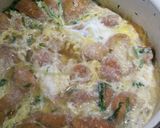 水菜と油麩の玉子とじ丼作り方2写真