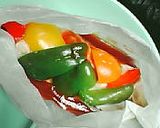 ☆鶏と３色ピーマンのケチャップ蒸し作り方5写真
