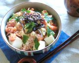 ＊お手軽ランチ＊梅・ツナ・豆腐・塩昆布丼作り方5写真