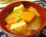 冬至に＊南瓜のほうとう風味噌汁作り方4写真