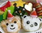 キャラ弁☆パンダとクマのクリスマス作り方4写真