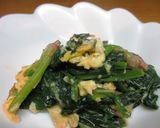 簡単すぎ!ほうれん草となめ茸の炒め物作り方3写真