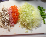 朝食に♪いろいろ野菜の焼飯 目玉焼きのせ作り方1写真