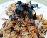 シメジとごぼうの炊き込み味噌おこわ作り方6写真