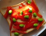 パプリカ・玉葱・枝豆の和トースト作り方2写真