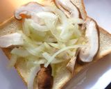 椎茸×玉葱の梅大葉わさびトースト作り方2写真
