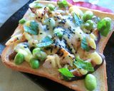 椎茸×玉葱の梅大葉わさびトースト作り方5写真