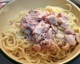 混ぜるだけ！スモークまぐろスパゲティー作り方3写真