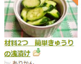 材料2つ　簡単きゅうりの浅漬け作り方5写真