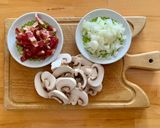 キノコとグリンピースのクリームパスタ作り方1写真