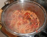 *茄子とモッツァレラのトマトパスタ*作り方4写真