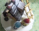 クリスマスケーキの飾り☆お菓子の家作り方7写真