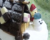 クリスマスケーキの飾り☆お菓子の家作り方6写真