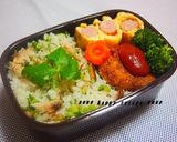 かますと春菊のチャーハン作り方3写真