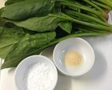 中華風❤ほうれん草のガーリックあんかけ作り方1写真
