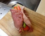 大きな豚肉野菜巻き！！作り方2写真