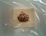 鶏そぼろを包んだお豆腐茶巾作り方3写真