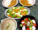 わさび菜と柿とチーズのサラダ作り方4写真
