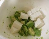 豆腐とアボカドのわさび醤油和え作り方3写真