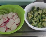 [簡単]赤カブとブロッコリーの麺つゆ炒め作り方1写真
