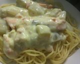 鮭とさつまいものクリームパスタ作り方13写真