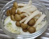 キノコとタマネギのクリームパスタ作り方1写真