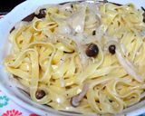 キノコとタマネギのクリームパスタ作り方5写真