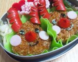 キャラ弁*焼おにぎりでトナカイ弁当*作り方3写真