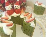 抹茶シフォンケーキ♪クリスマスリース風♪作り方14写真