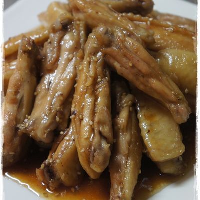 我が家の鶏手羽中の甘辛焼き(゜∀゜＊) by くるひなmama