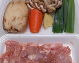 若鶏のこま切れとレンコンの炊き込みご飯作り方1写真