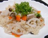 若鶏のこま切れとレンコンの炊き込みご飯作り方14写真