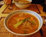 鶏団子と韓国春雨の食べる中華風スープ作り方9写真