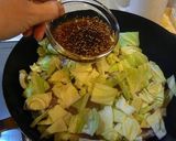 キャベツと鶏肉のポン酢マスタード蒸し作り方5写真