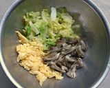 舞茸美味しい！キャベツ＆いり卵のサラダ作り方4写真