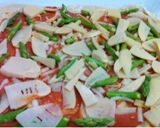 筍とスナップえんどうのトマト味噌ピザ作り方4写真