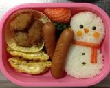キャラ弁カンタンおにぎり18…雪だるま作り方4写真