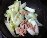 白菜とツナの豆乳クリームパスタ作り方2写真