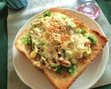 桜えび・葱・醤油麹のトースト　レモン風味作り方5写真