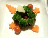 ★簡単　クリスマスリースのハンバーグ作り方7写真