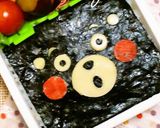 キャラ弁＊くまもんnoのり弁当作り方3写真