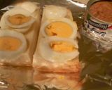 ツナ＆茹で玉子のガッチリ朝ご飯トースト作り方1写真