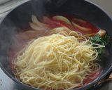 [簡単]チンゲン菜のトマトソースパスタ作り方4写真