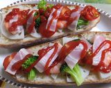 フランスパンの野菜チーズ焼き作り方5写真